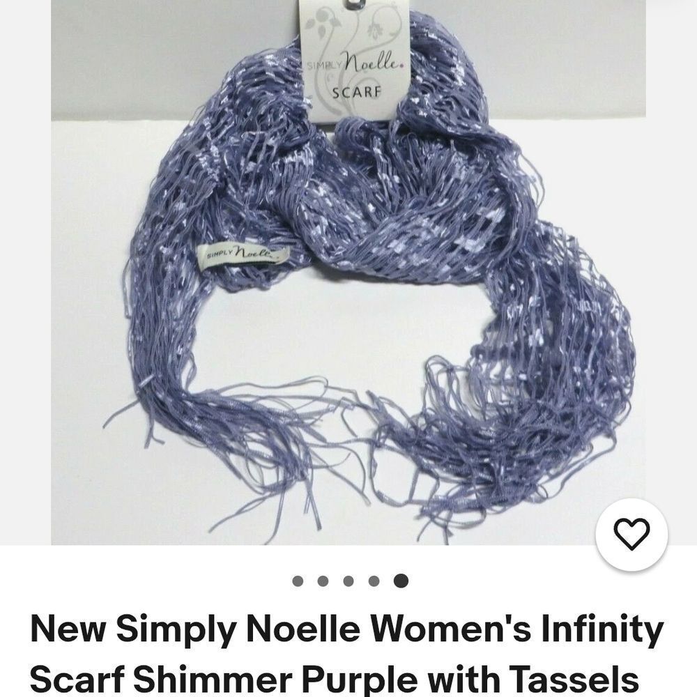 New Simply Noelle Women's Infinity Scarf Shimmer Purple w Tassels Cashmere Feels